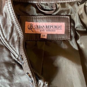 Urban republic girls brown Fuax leather jacket size 5/6